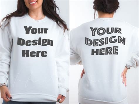 Freebie Gildan 18000 Sweatshirt Mockup Graphic By InfiniTim Creative