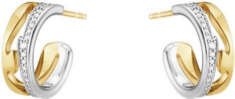 Georg Jensen Fusion Earrings Goldwhite Golddiamonds • Pris