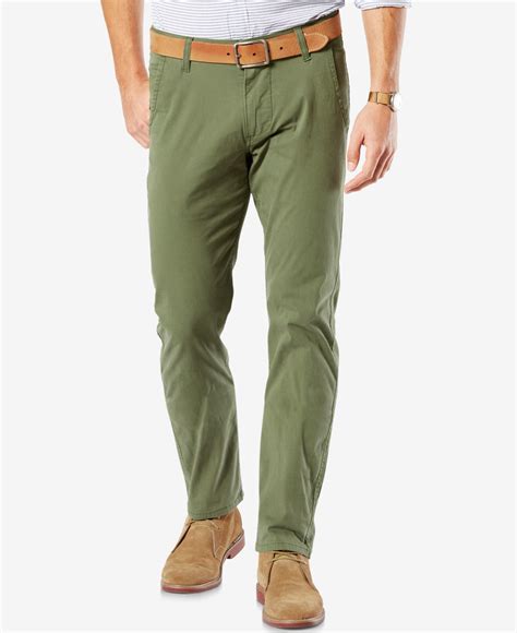 Dockers Alpha Khaki Slim Tapered Lightweight Stretch Pants In Green For