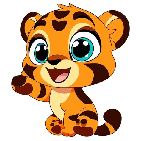 Premium Vector Vector Illustration Of A Playful Tiger Cub Cartoon