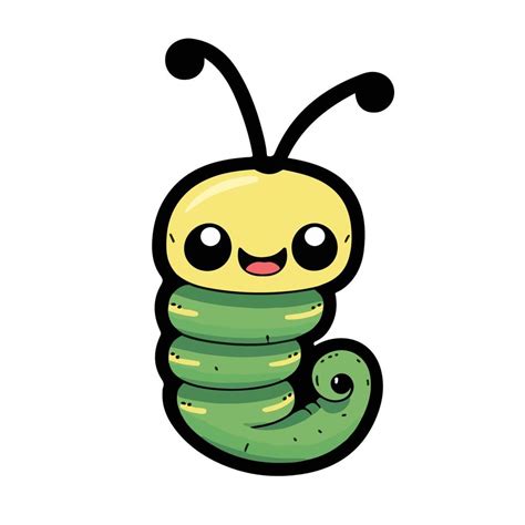 Cute Worm Cartoon Style 20901829 Vector Art At Vecteezy