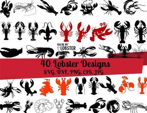 40 Lobster SVG Bundle Lobster Dxf Lobster Png Lobster Etsy De