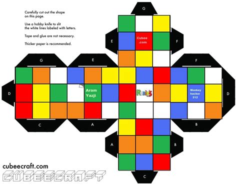 Rubiks Cube Paper Template - Printable Calendars AT A GLANCE