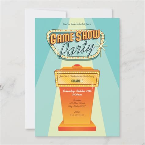 Game Show Party Invitation