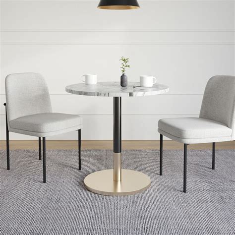 Orbit Round Dining Table Faux Marble West Elm