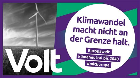 So schaffen wir Europaweit Klimaneutralität bis 2040 Volt Programm