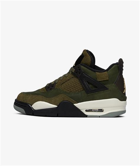 Jordan Kid S Air Jordan 4 Retro SE Craft GS Medium Olive En Color