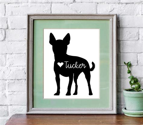 Chihuahua Art Black Chihuahua Memorial Ts Chihuahua Etsy