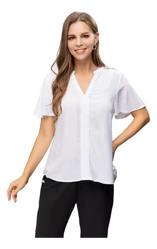 Blusa Manga Ca Da Con Aplicaci N Blanco Mujer Fashion S Park Cuotas