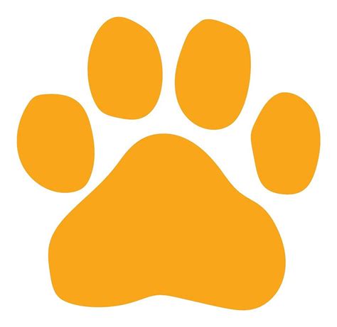 An Orange Paw Print On A White Background