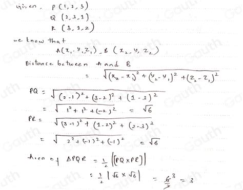 Solved Question 3 This Is A Geometry And Vector Topic With Given 3 Coordinates Determine The Area