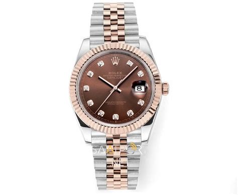 Rolex Datejust Mm Rose Gold Two Tone Chocolate