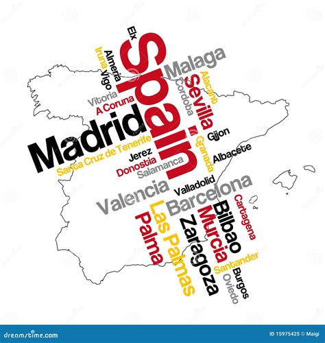 Spain Map And Cities Cartoon Vector | CartoonDealer.com #15975425