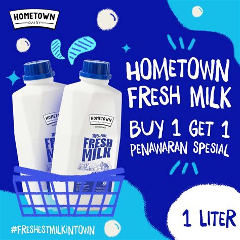 Jual Buy 1 Get 1 Hometown Fresh Milk Susu Segar 1L Shopee Indonesia