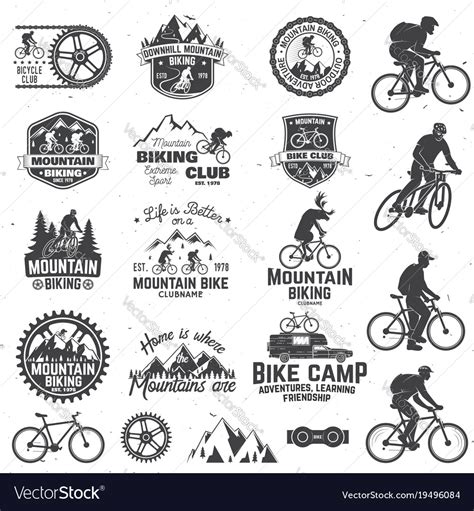 Mountain Biking Collection Royalty Free Vector Image