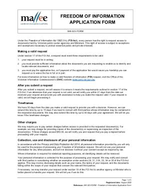 Fillable Online Request For Documents Form Section Freedom Of