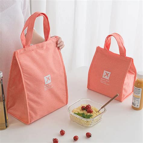 Portable Lunch Bag Simple Waterproof Insulated Cooler Bags Thermal Food Picnic Lunch Bags Kids ...