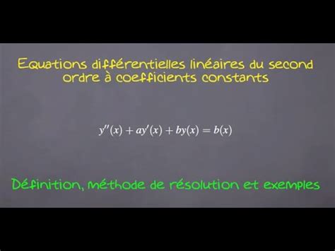 Equations differentielles linéaires du second ordre à coefficients