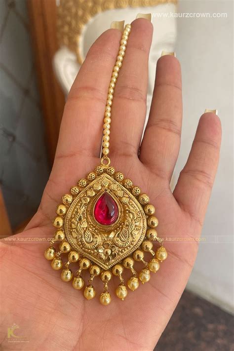 Saumya Traditional Antique Gold Plated Tikka Unique Wedding Jewelry