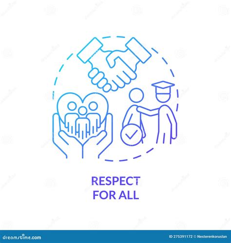 Respect For All Blue Gradient Concept Icon Stock Illustration