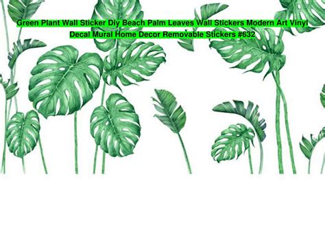 Ppt Green Plant Wall Sticker Diy Beach Palm Leaves Wall Stickers