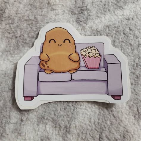 Couch Potato Sticker Cute Die Cut Potato Sticker Etsy