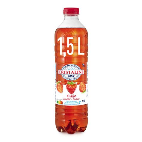 CRISTALINE Eau de source aromatisée au jus de fraise 1 5l pas cher