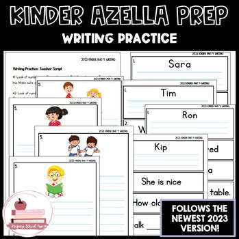 Kinder Azella Prep: Writing Practice by Keeping School Fun | TPT