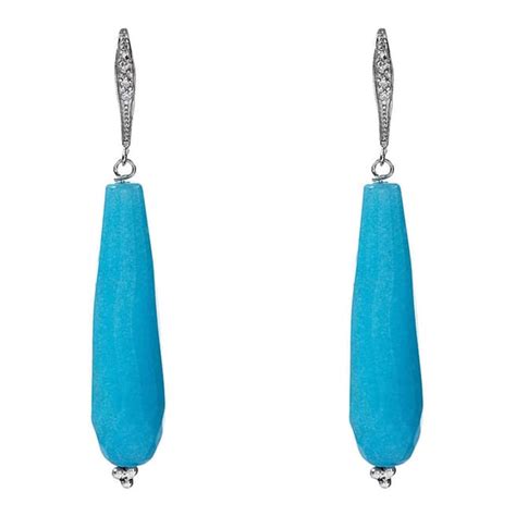 Sterling Silver Plated Turquoise Tear Drop Earrings Brandalley