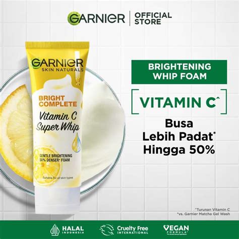 Jual Whip Foam Garnier Bright Complete Vitamin C Super Whip Foam Ml