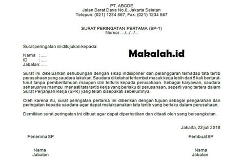 Contoh Surat Teguran Asn Yang Tidak Masuk Kantor Delinewstv