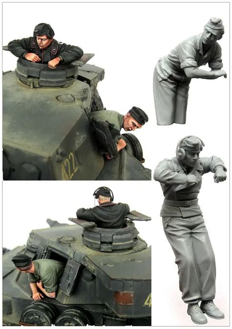 Tuskmodel 1 35 Skala Harz Modell Figuren Kit WW2 Deutsch Tank Crew