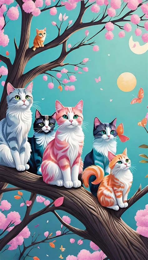 Whimsical Cats 🐈 Digital Art Design Wallpaper (2) in 2025 | Digital art