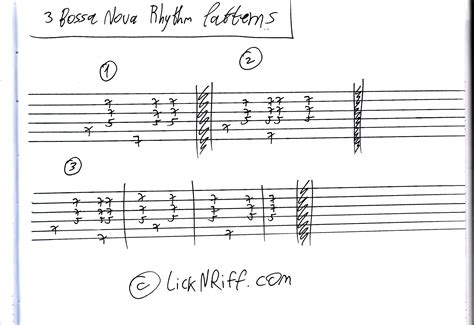 3 Bossa Nova Rhythm Patterns LickN Riff Create Your Own Guitar Legacy