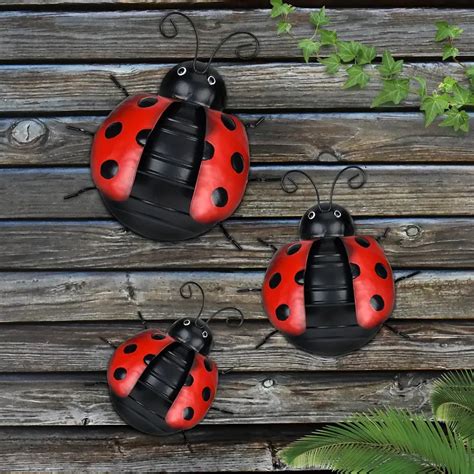 Metal Cute Ladybug Sculpture Wall Art Decor Indoor Outdoor Temu Australia