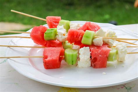 Wassermelonen Feta Spieße Rezept