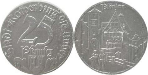 25 Pfennig Rothenburg ob der Tauber Plönlein Ciudad de Rothenburg