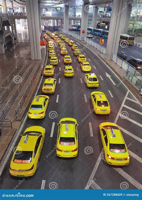 Chongqing Yellow Taxi In Line Editorial Stock Image Image Of International Markable 267288609