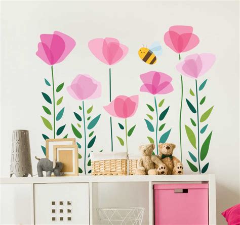 Flowers and Insects Kids Wall Mural - TenStickers