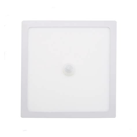 Painel Plafon 18W Quadrado de Sobrepor Sensor Presença 6500K Branco