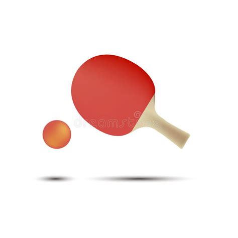 Ping Pong Red Rackets And Ball Vector Stock Vector Illustration Of