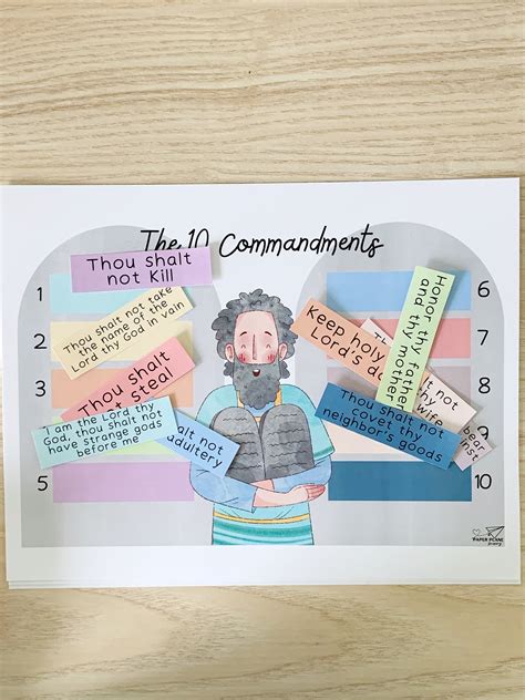 10 Commandments Printable Activity Sheet and Print. Digital - Etsy