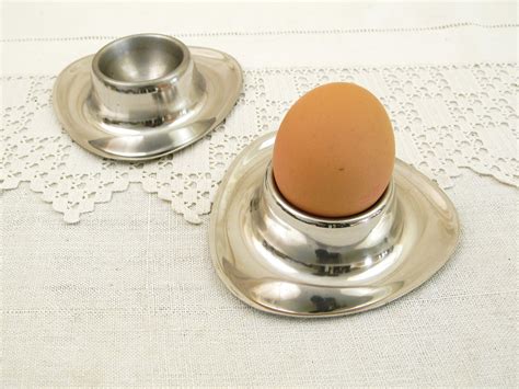 2 Vintage 1960s Mid Century Alfra Alessi Style Stainless Steel Egg Cups From France Retro