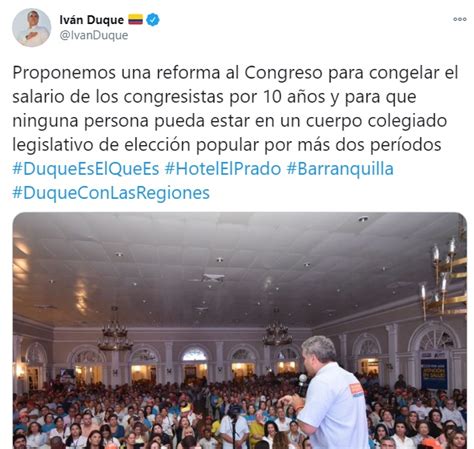 Le Cobran Al Presidente Duque Que En Campaña Prometió Congelar El