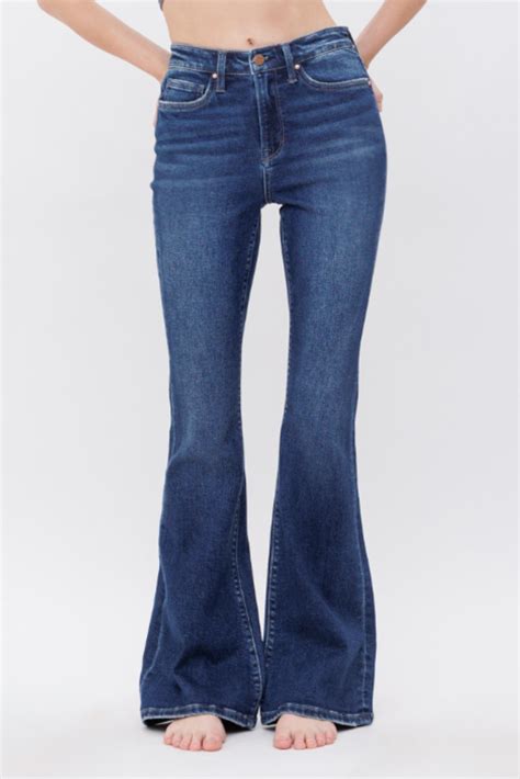 Mica Dark Wash High Rise Flare Jeans Shop Style Your Senses