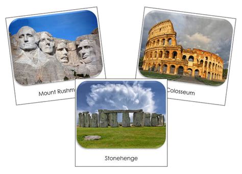 World Landmarks Safari Toob Cards Montessori Print Shop Montessori