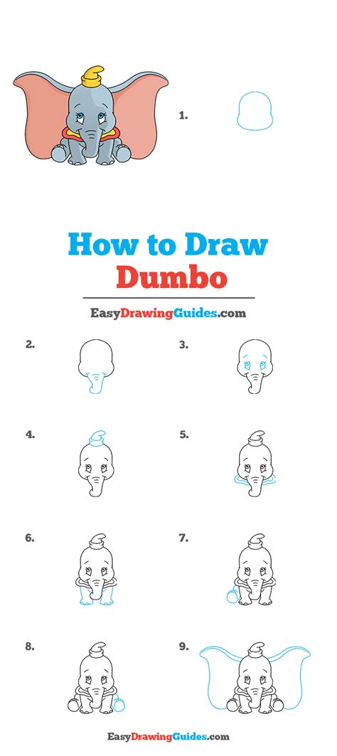 How To Draw Dumbo Really Easy Drawing Tutorial