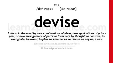 Pronunciation Of Devise Definition Of Devise YouTube