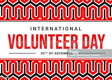 International Volunteer Day Banner Wallpaper Design With Red And Black