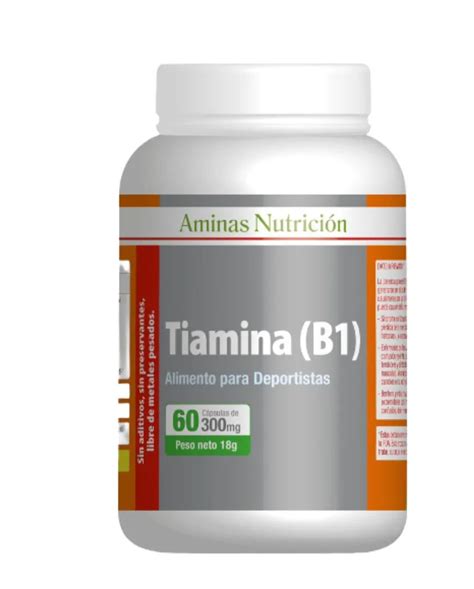 Tiamina Vitamina B1 60 Capsulas 300 Mg Aminas Nutricion